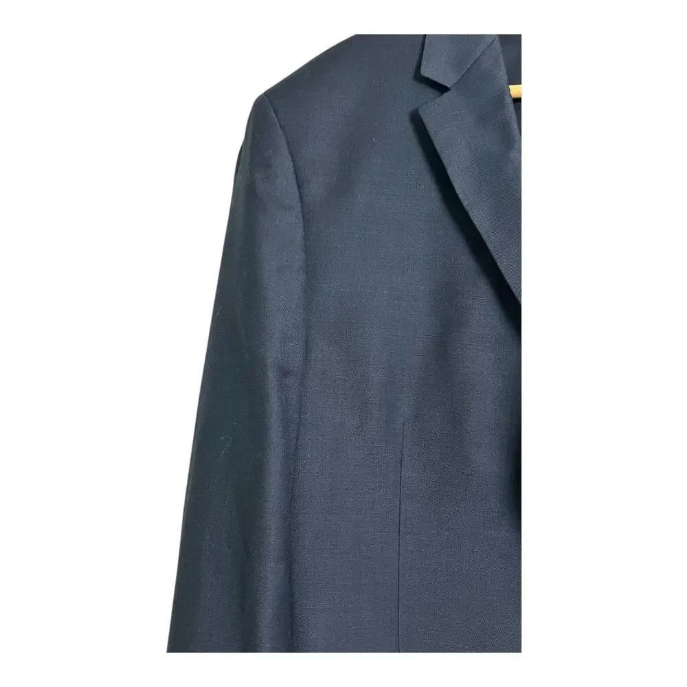 Jos. A. Bank Blue Wool Traveler Blazer Sport Coat 46 Short Preppy Navy Tailored